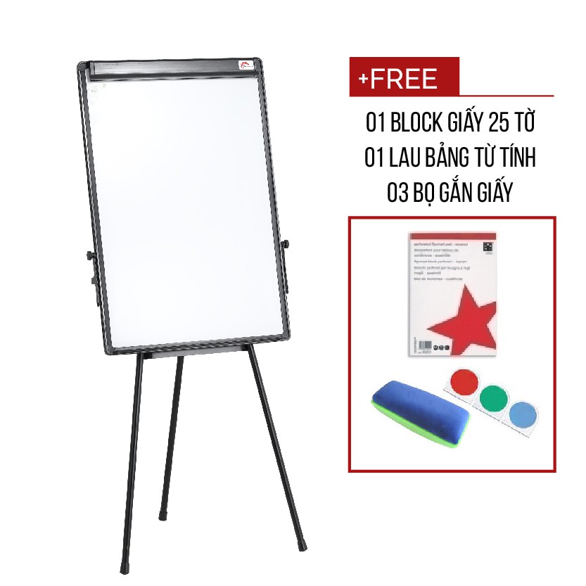 Bảng Flipchart Silicon FB-33( Kích thước mặt bảng 70X100cm) 3 chân rút