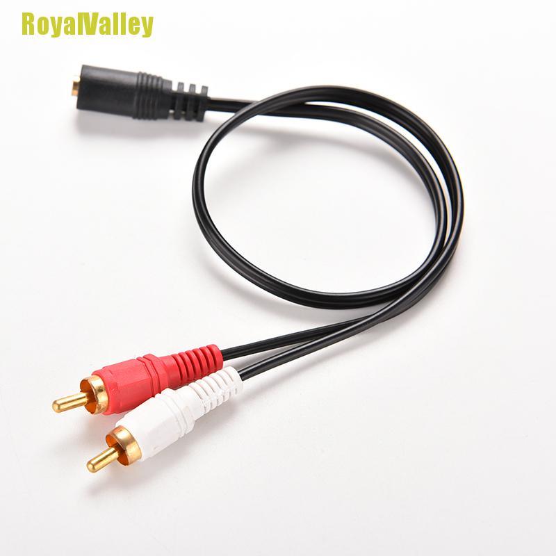 Dây Cáp Âm Thanh Chữ Y Chuyển Đổi Cổng 3.5mm 1 / 8 &quot;Sang 2 Đầu Rca Chuyên Dụng