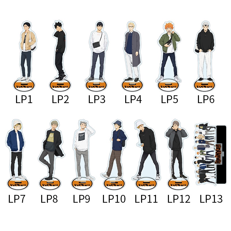 Mô hình nhân vật anime Haikyuu Hinata Shoyo Tobio Kageyama có giá đỡ bằng acrylic