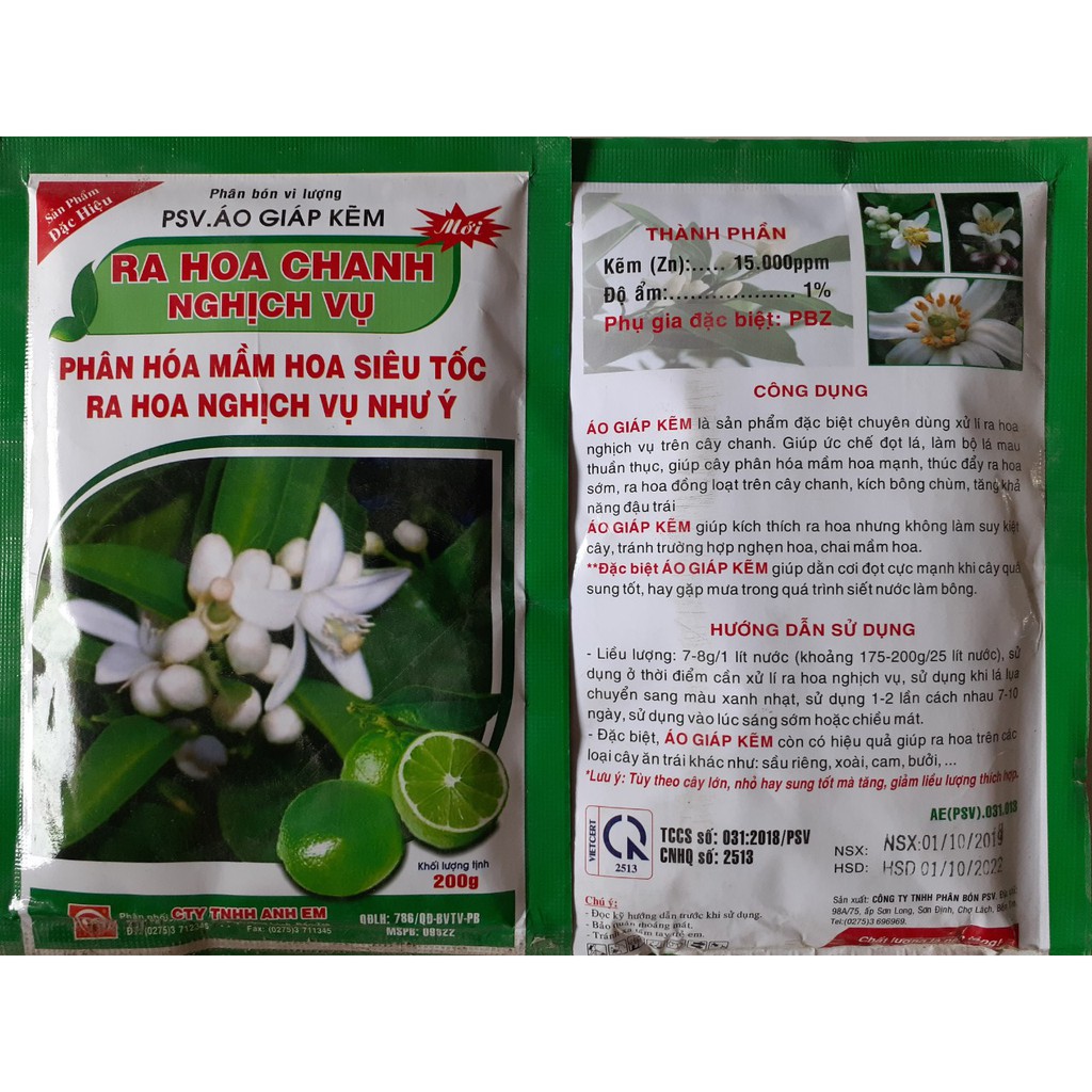 Phân bón vi lượng RA HOA CHANH NGHỊCH VỤ - Chuyên dùng cho cây có múi - Gói 200g