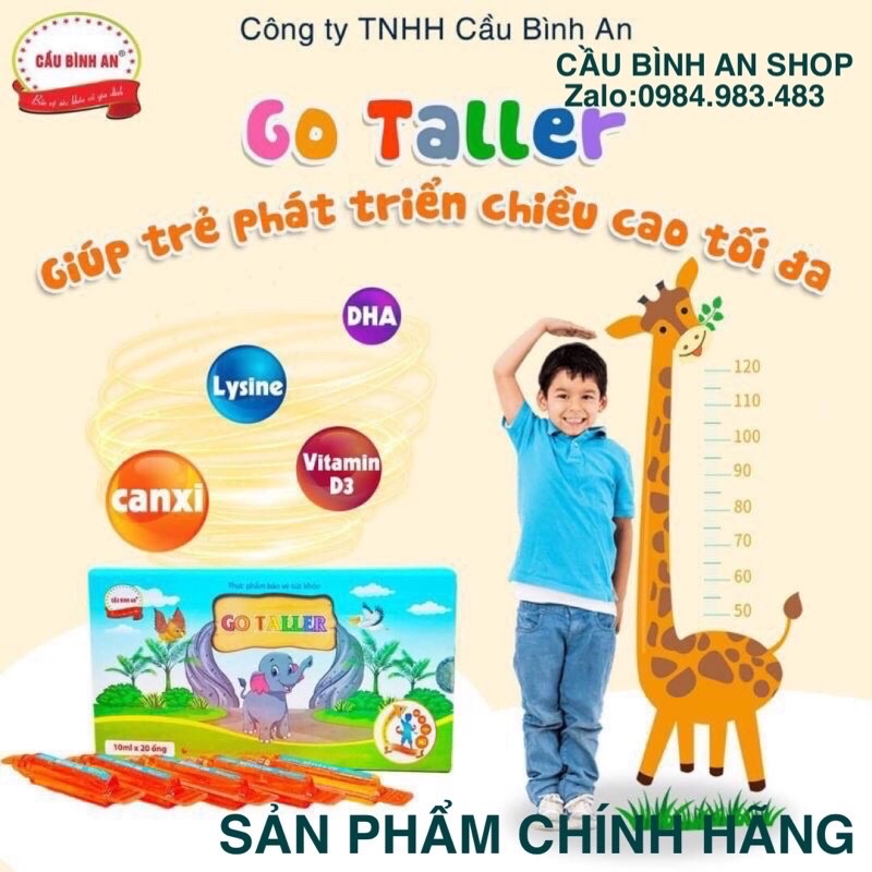 Combo Sỉ 6 hộp Canxi Go Taller Cầu Bình An tặng kèm quà cho bé