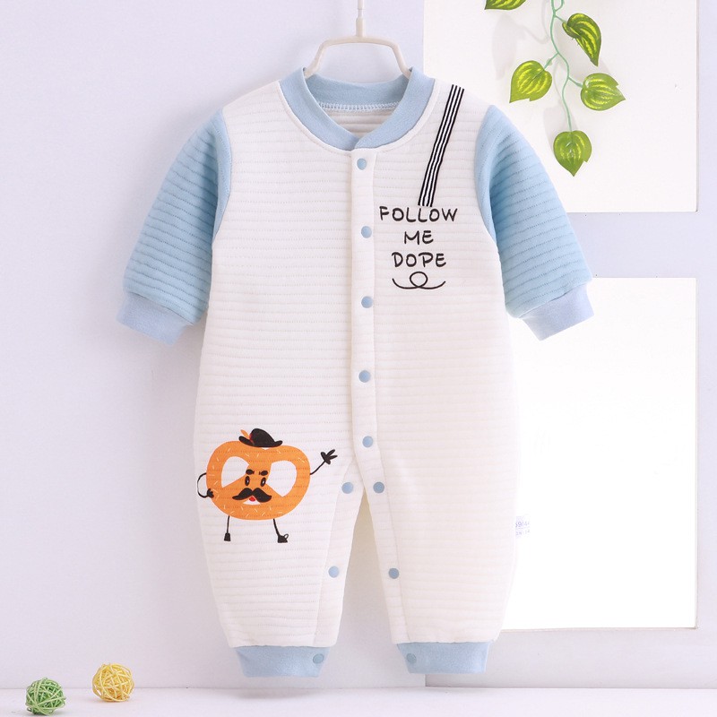 Body dài liền thân trần bông, bodysuit dài tay cho bé trai và bé gái sơ sinh từ 3-13kg