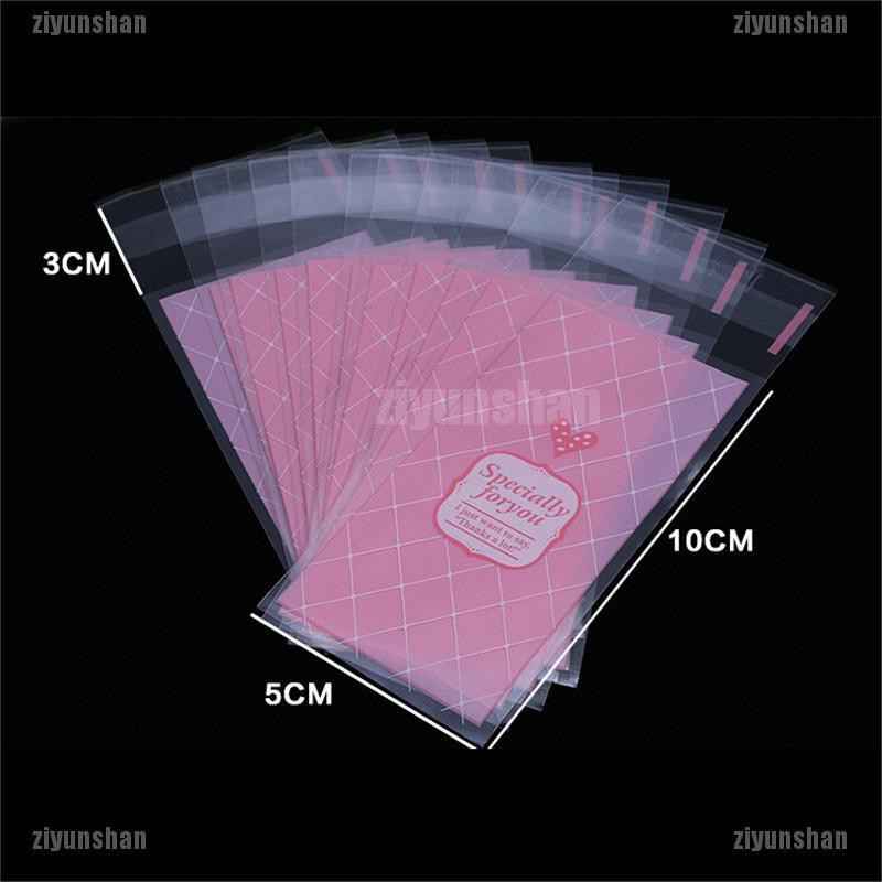 Set 100 Túi Nhựa Mini Tự Dính Đựng Bánh Quy