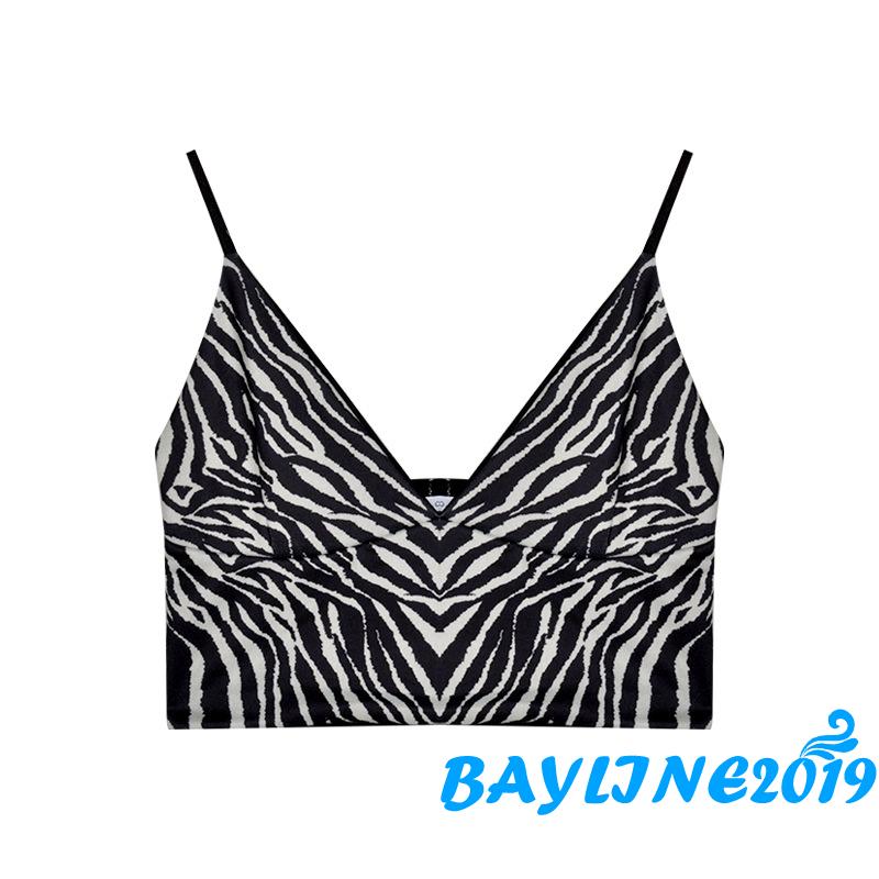 Áo Lửng Hai Dây Họa Tiết Ngựa Vằn Quyến Rũ Dành Cho Nữ