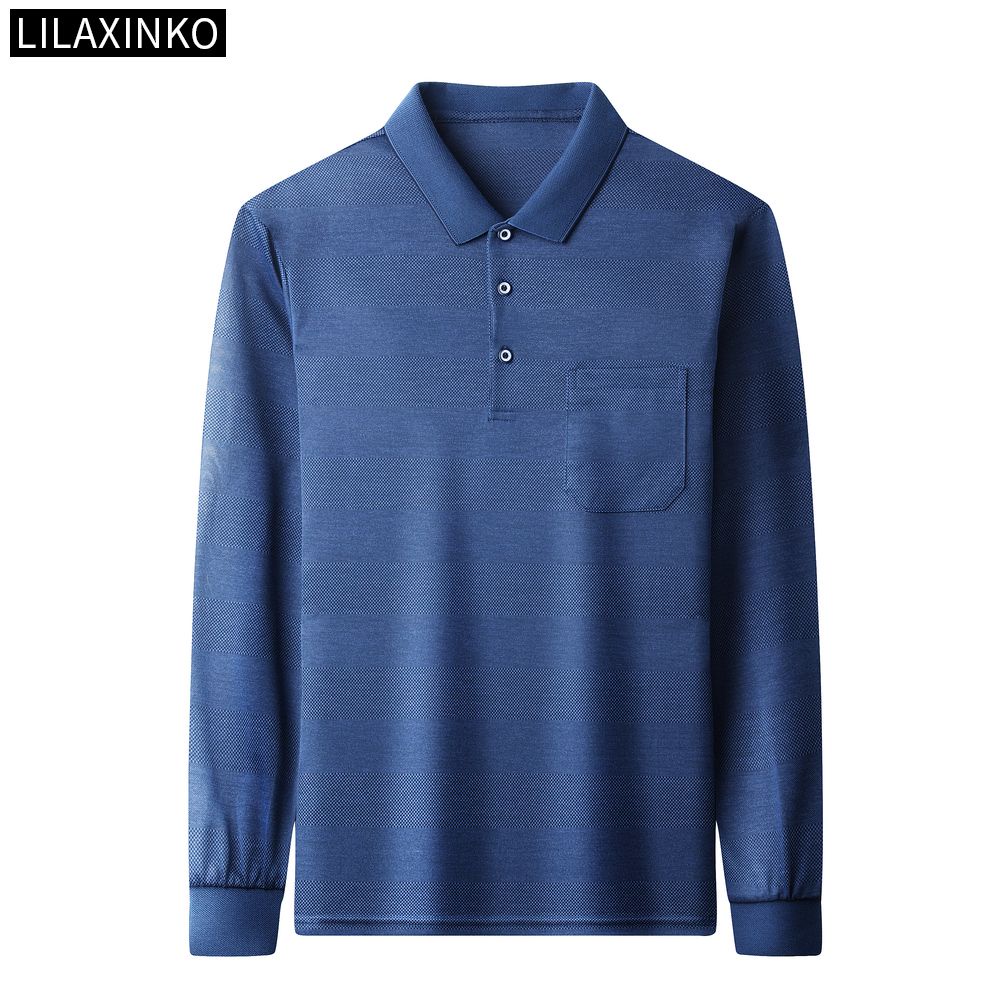 Áo Thun Polo Cotton Tay Dài Kẻ Sọc 5 Màu Thời Trang Thu Đông Cho Nam