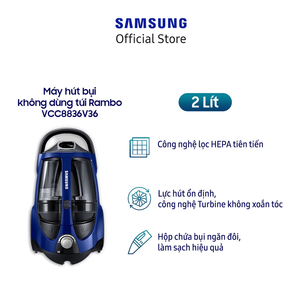 [Mã ELHA22 giảm 6% đơn 300K] Máy hút bụi Samsung VCC8836V36/XSV 2L