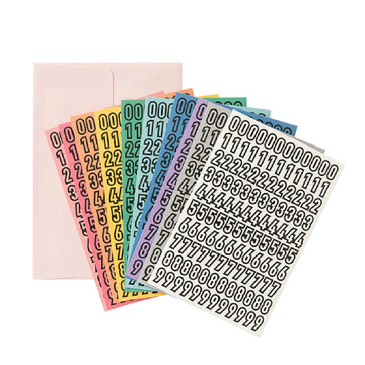 Set 10 Tấm Sticker ARTBOX Hàn Quốc Hình Chữ Số Màu Sắc Đa Dạng