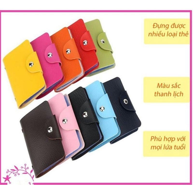 Ví đựng thẻ cầm tay, ví mini 12 ngăn, màu giao ngẫu nhiên