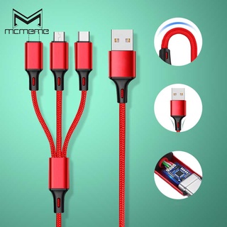 Cáp Sạc Bọc Dù Đa Năng 3 Đầu Siêu Bền Dài 3 trong 1 Micro USB Type C cho iPhone Android