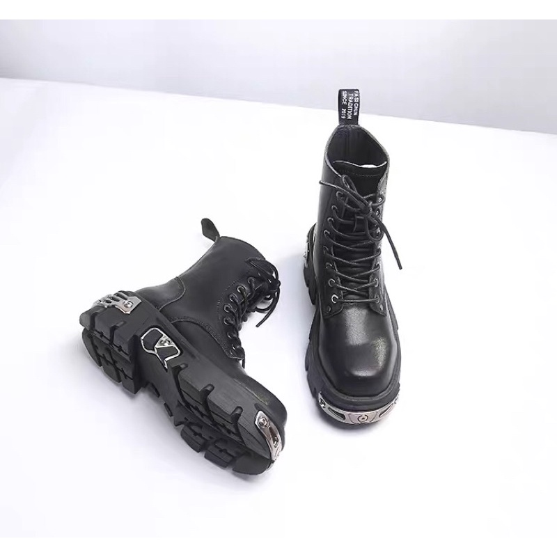 (size nam)Giày da cao cổ đế ghim size nam to, boots đế thô, đế đóng sắt siêu khủng new rock (hàng order không có sẵn) | BigBuy360 - bigbuy360.vn
