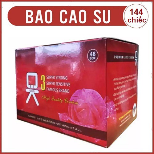 [HÀNG CHÍNH HÃNG] Bao cao su OK, Hộp lớn 144 cái, 3 Loại OK Rocmen hồng - OK Đỏ dâu - OK Xanh bạc hà_ BCS Dùng cực thích