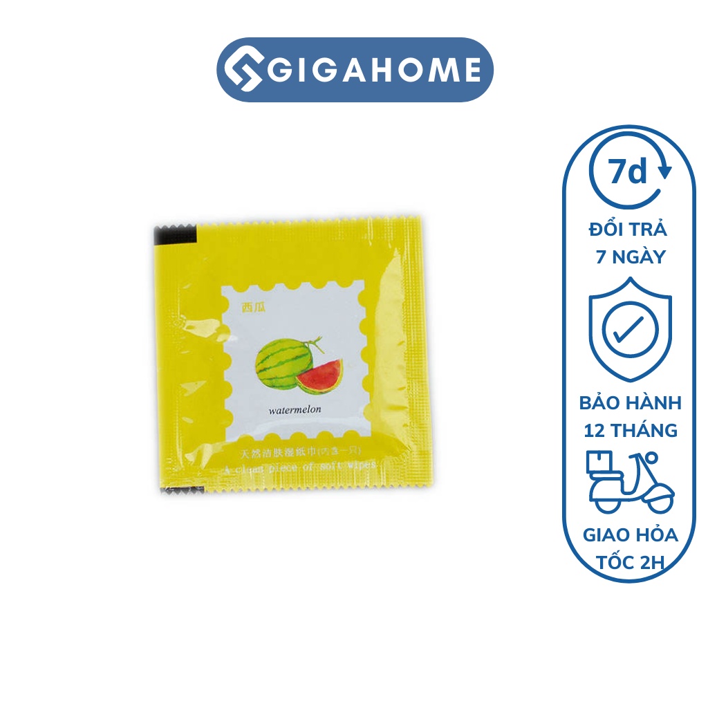 Set 10 Chiếc Khăn Giấy Ướt Gói Vuông GIGAHOME Kiểu BCS Mini Dễ Dàng Đem Theo 9411