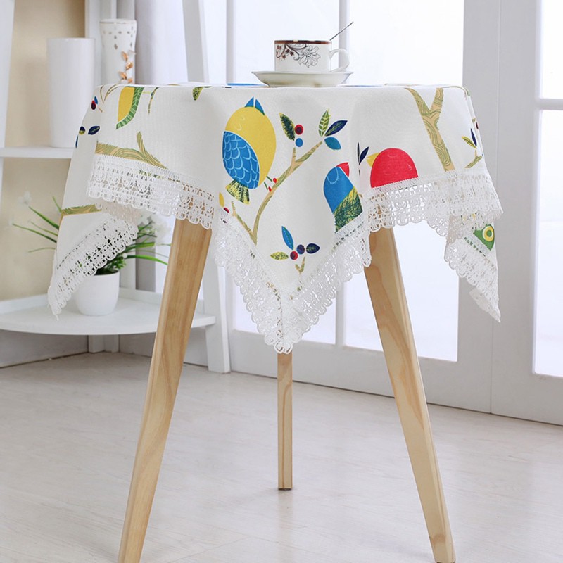 Khăn trải bàn nhiều kích cỡ thiết kế phối ren xinh xắn