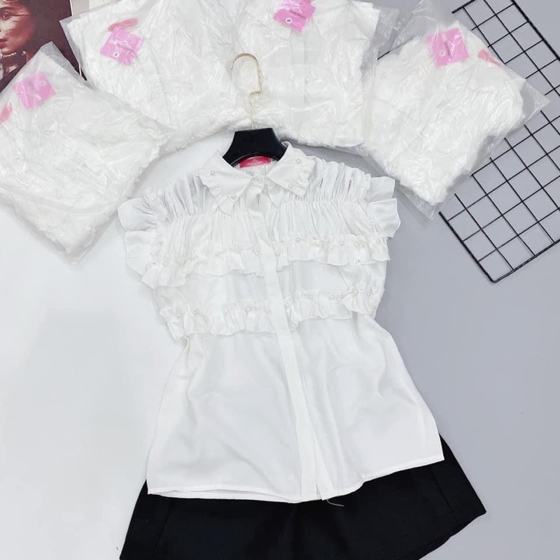 chân váy + áo sơ mi cộc tay | BigBuy360 - bigbuy360.vn