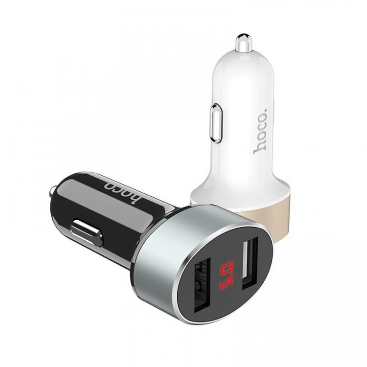 CỐC SẠC ĐIỆN THOẠI TRÊN XE HƠI HOCO Z26 CHÍNH HÃNG 2 CỔNG USB