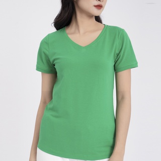 Áo thun nữ cổ tim - Xanh két