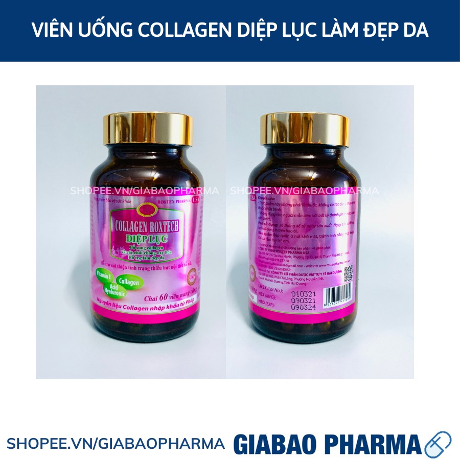 Viên uống COLLAGEN DIỆP LỤC bổ sung biotin  hỗ trợ làm đẹp da, trắng sáng da | Thế Giới Skin Care