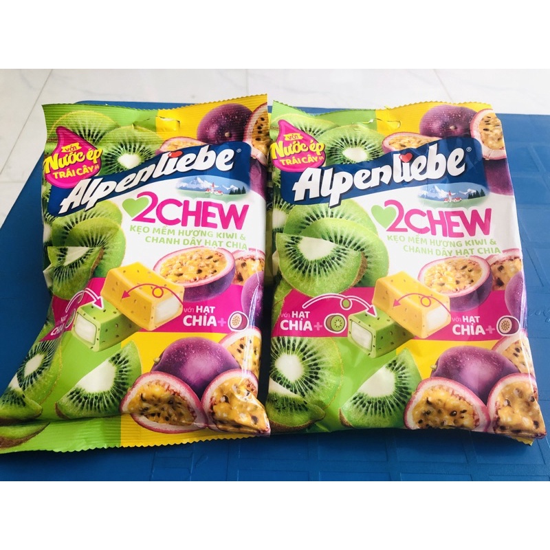 Kẹo Alpenliebe Hương Kiwi và Chanh Dây Hạt Chia 87,5gr