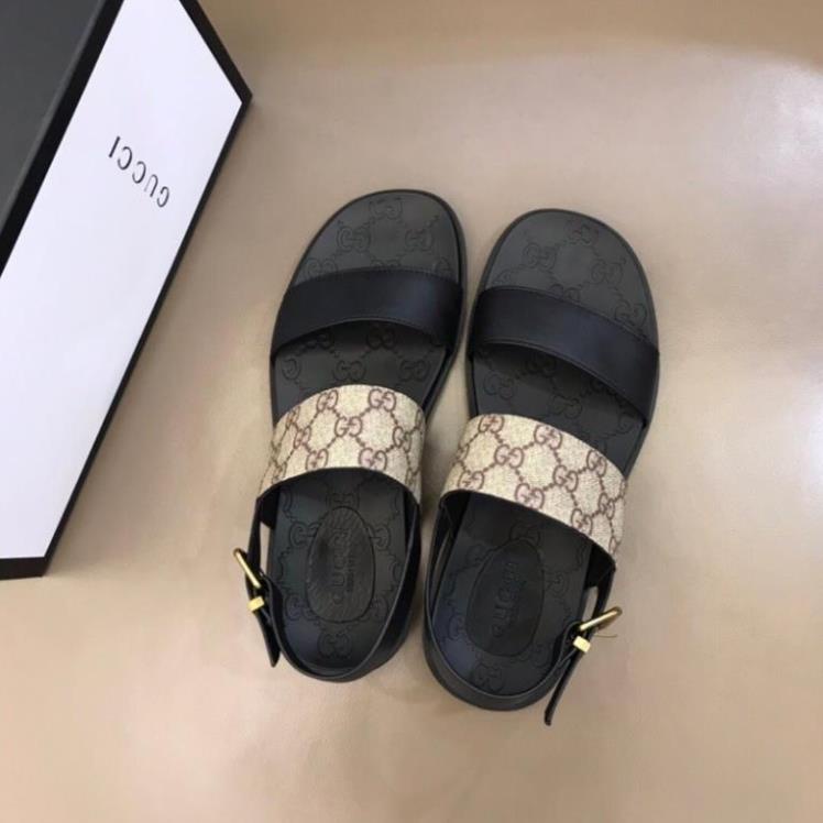 Sandal nam thương hiệu Gucci GG da thật cao cấp in vân cá tính -new221