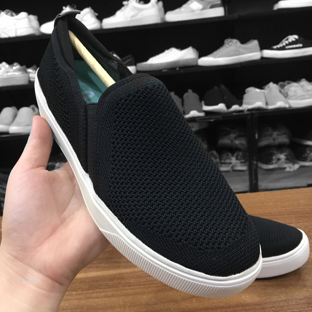 Giày Slipon vải lỗ thoáng DrScholls siêu nhẹ- Đen