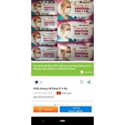 Combo 2hộp Khẩu trang số 1 Việt Nam khá.ng khuẩn cao Kangbi- Long Hưng