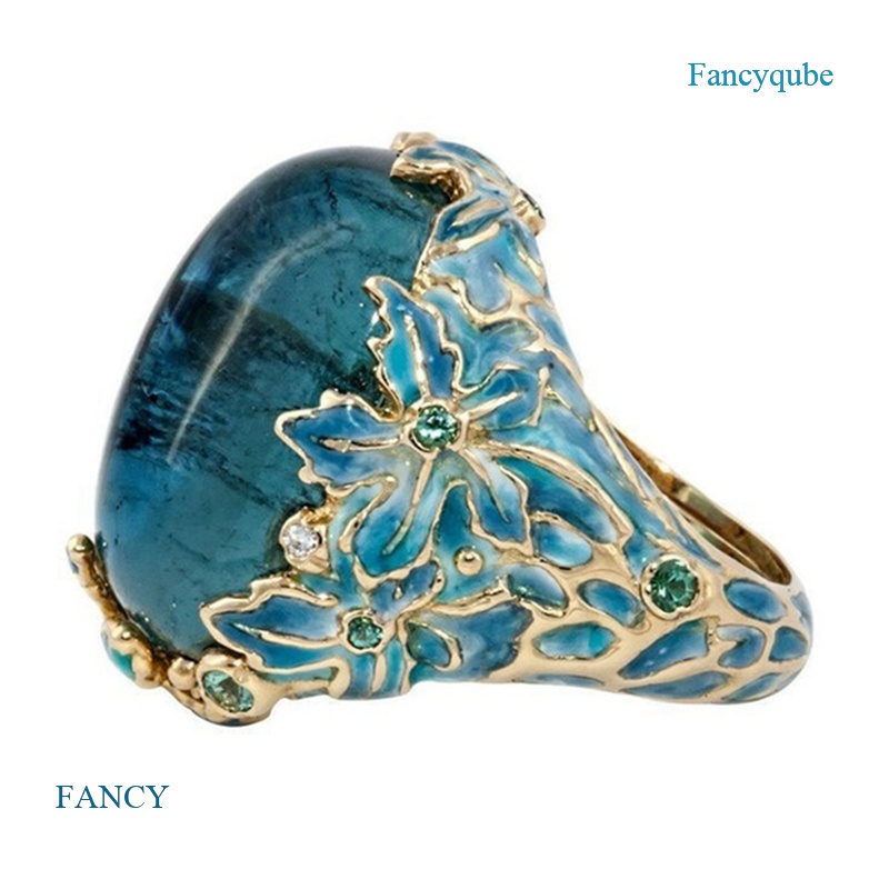 Nhẫn Mạ Vàng 18K Đính Đá Sapphire Sang Trọng