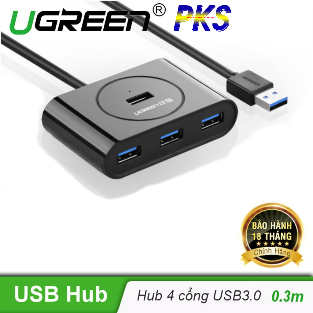 Bộ chia USB 3.0 4 cổng chính hãng Ugreen 20290
