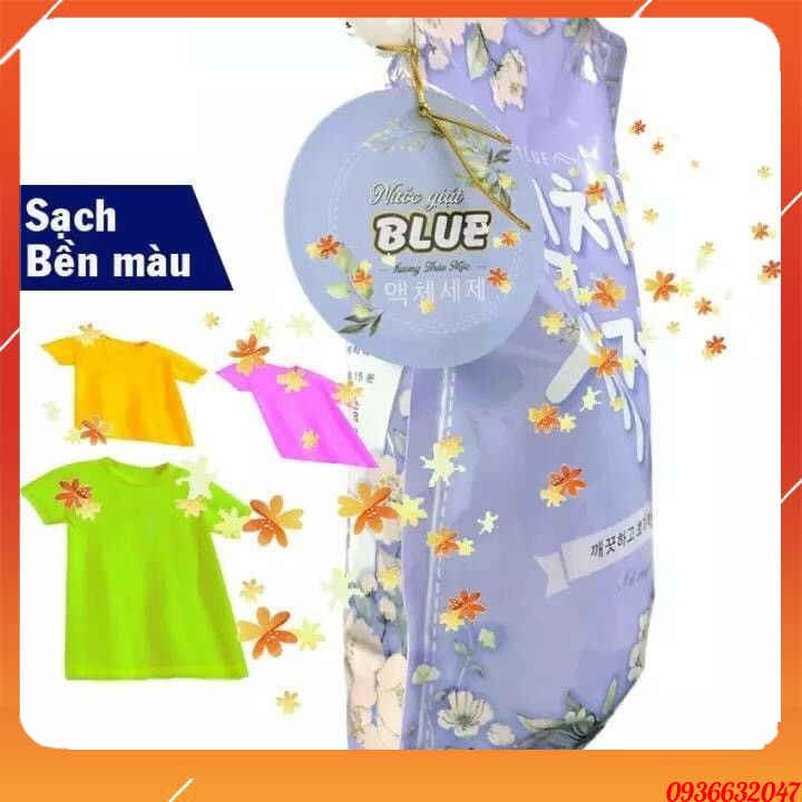 Nước giặt blue hàn quốc túi 2 kg hương nước hoa ⚡ FREESHIP EXXTRA ⚡ hương thảo mộc, nước hoa thơm mát không cần dầu xả