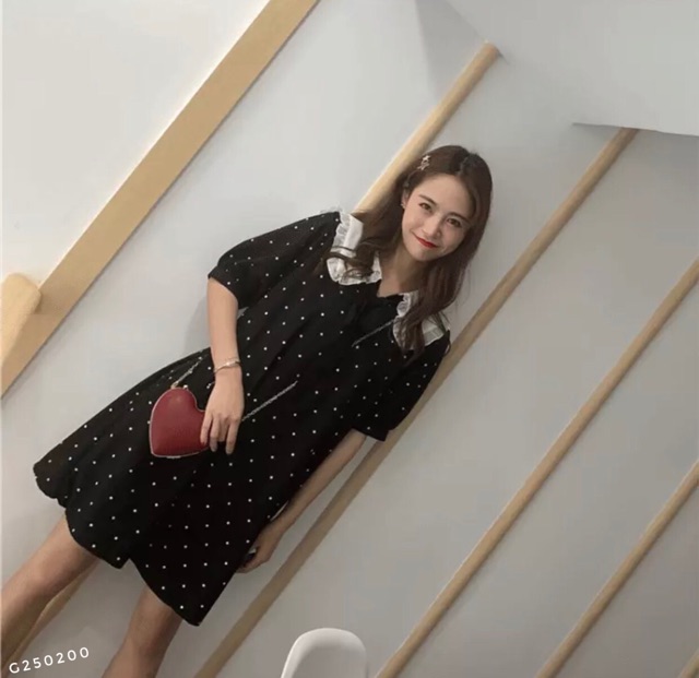 Váy chấm bi cho con bú sz s-xl KÈM ẢNH THẬT