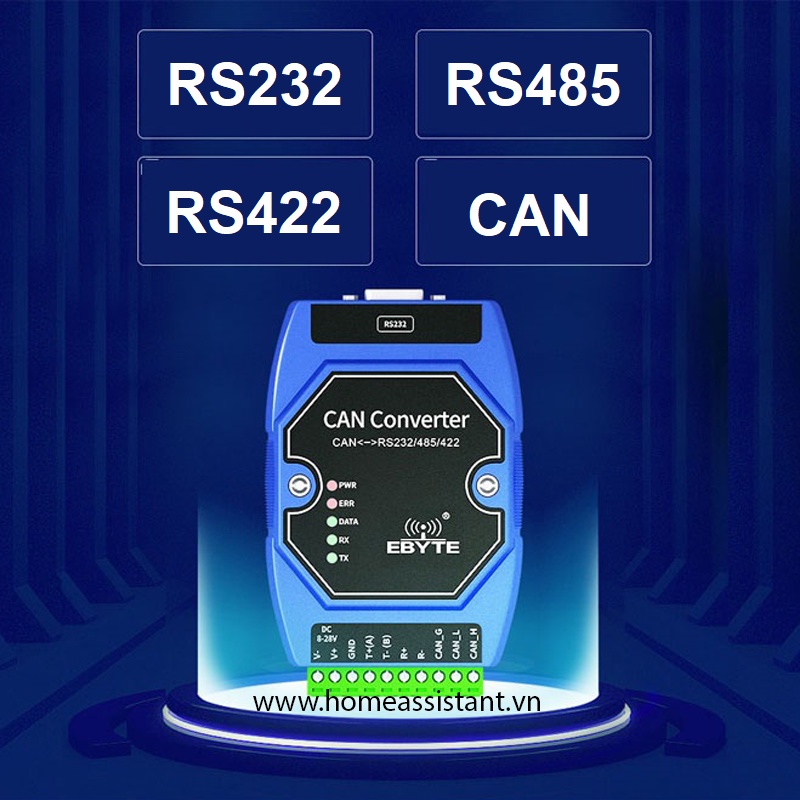 Bộ chuyển đổi CANBUS sang RS232 RS485 RS422 Modbus Ebyte ECAN01  Hass PLC MCP2515 TJA1050