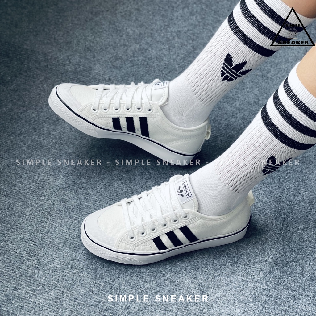Giày Sneaker Adidas Nizza HÀNG CHÍNH HÃNGGiày Thể Thao Nam Nữ Adidas Nizza Trefoil Black White [CQ2333] Simple Sneaker