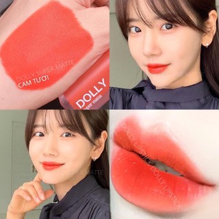05.Màu Cam Tươi.son kem lỳ hữu cơ DOLLY SUPER MATTE hot trend 2021 màu cam tươi