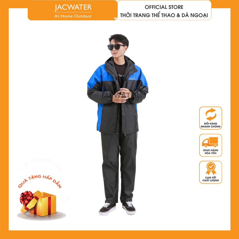 Áo mưa bộ nam nữ 2 lớp kiêm áo gió không thấm nước Gore Tex JACWATER V440