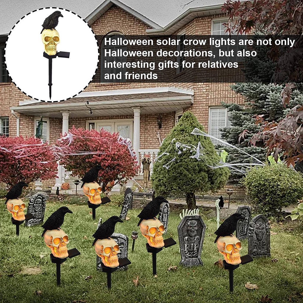 Đèn Năng Lượng Mặt Trời Chống Thấm Nước Hình Bộ Xương Trang Trí Halloween