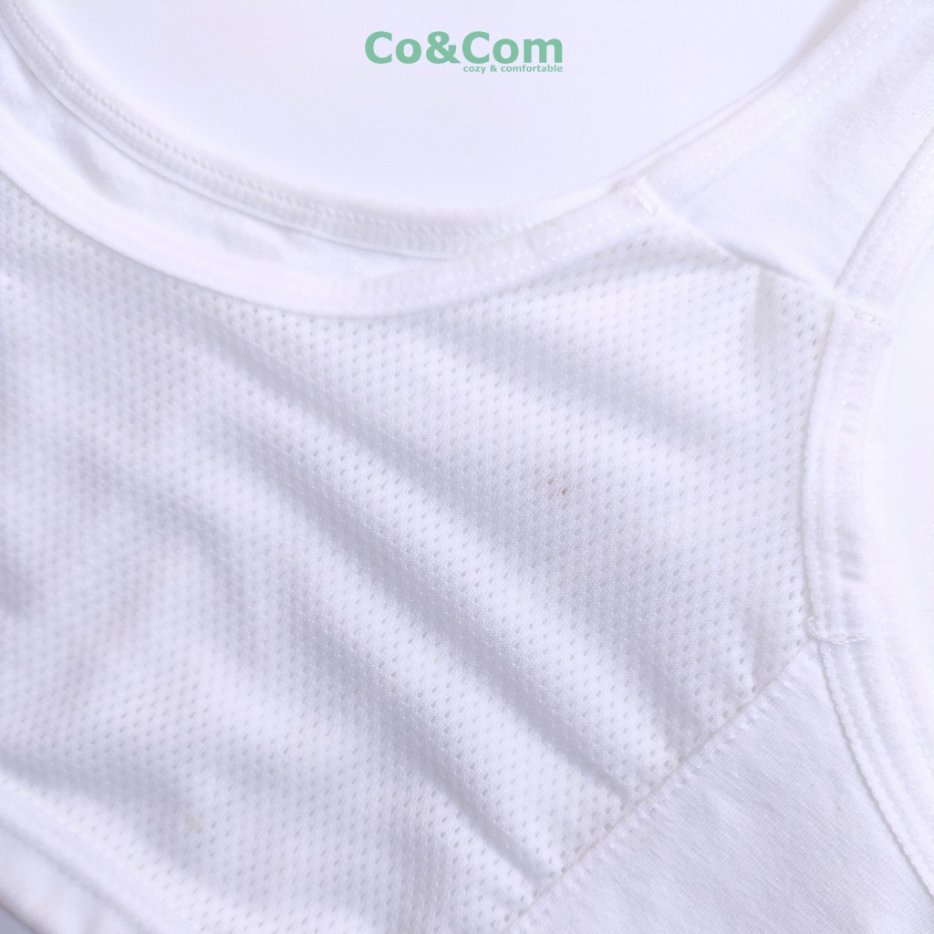 Áo Lá Học Sinh, Áo Lót Bé Gái Cotton Và Lưới Thoáng Khí Co&Com AL014 2 Lớp Mềm Mịn, Co Giãn | BigBuy360 - bigbuy360.vn