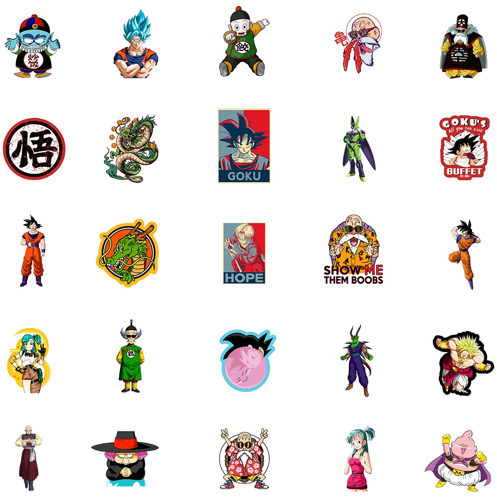 Set 10/50 Sticker Dán Hình Dragon Ball Chống Thấm Nước