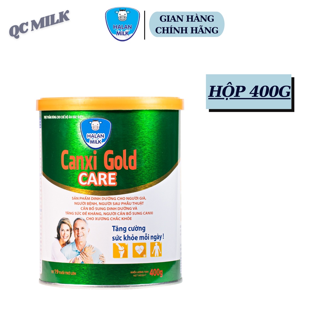 Sữa bột Canxi gold care 400g-900g, Cung cấp canxi cho xương chắc khỏe,chống loãng xương,Halan milk