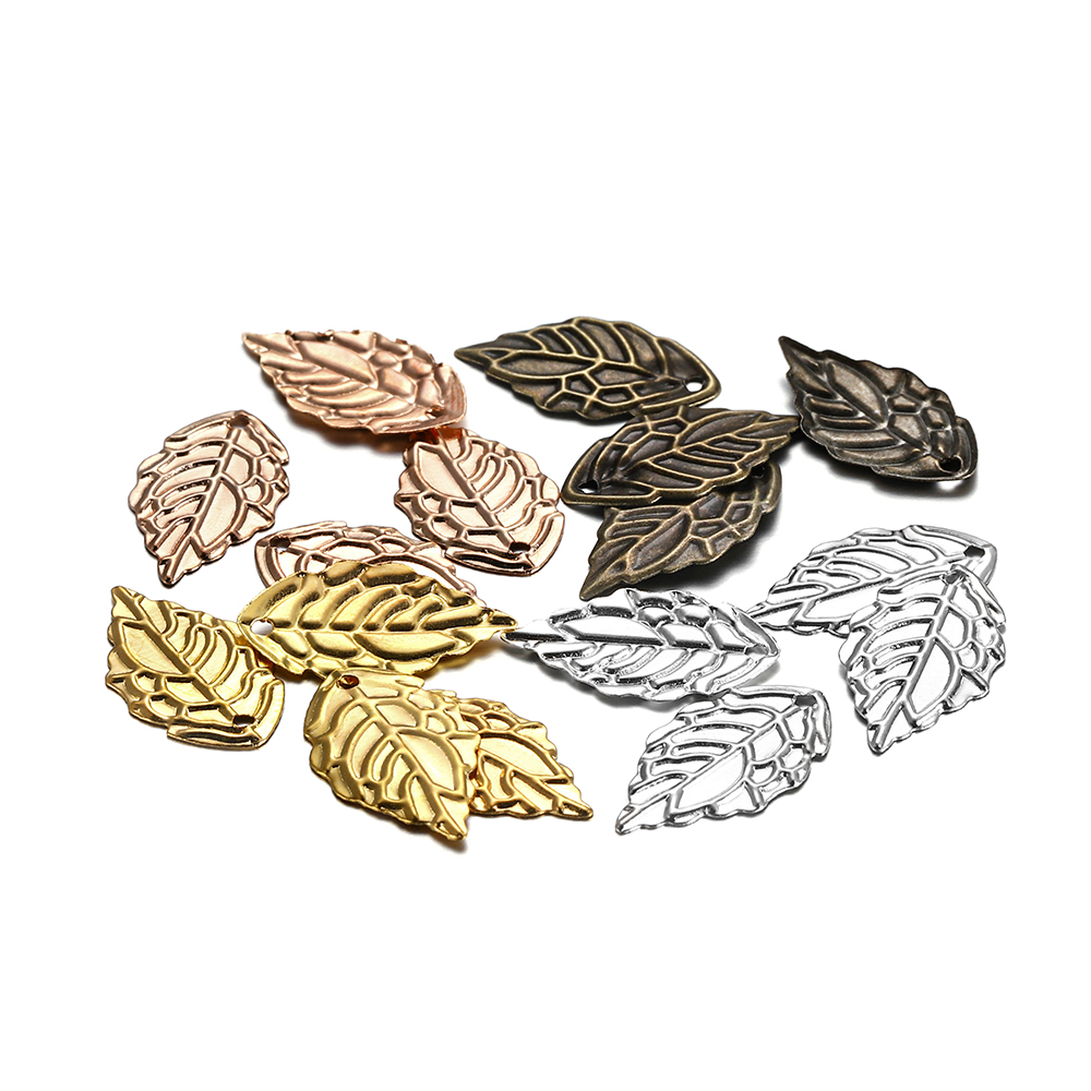 Túi 100 phụ kiện kẹp trang trí tóc hình chiếc lá bằng kim loại cho nữ