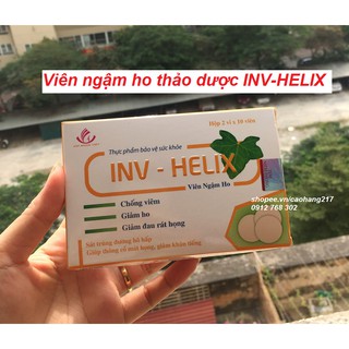 Viên ngậm ho, đau họng thảo dược INV-HELIX hộp 20 viên giúp hết ho, hết khàn tiếng