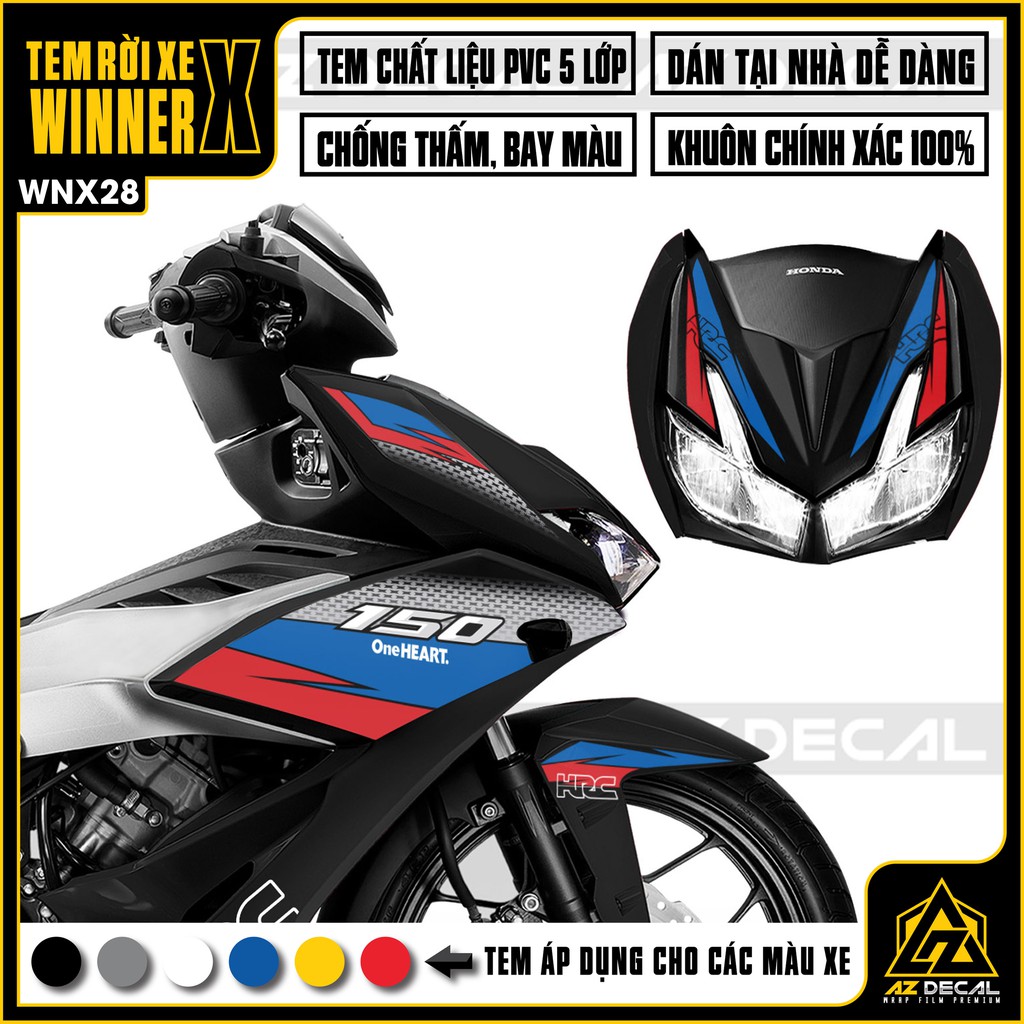 Tem HRC Xe Winner X | WNX28 | Tem Rời Chất Liệu Decal Chống Nước, Chống Bay Màu, Cắt Sẵn Dễ Dán