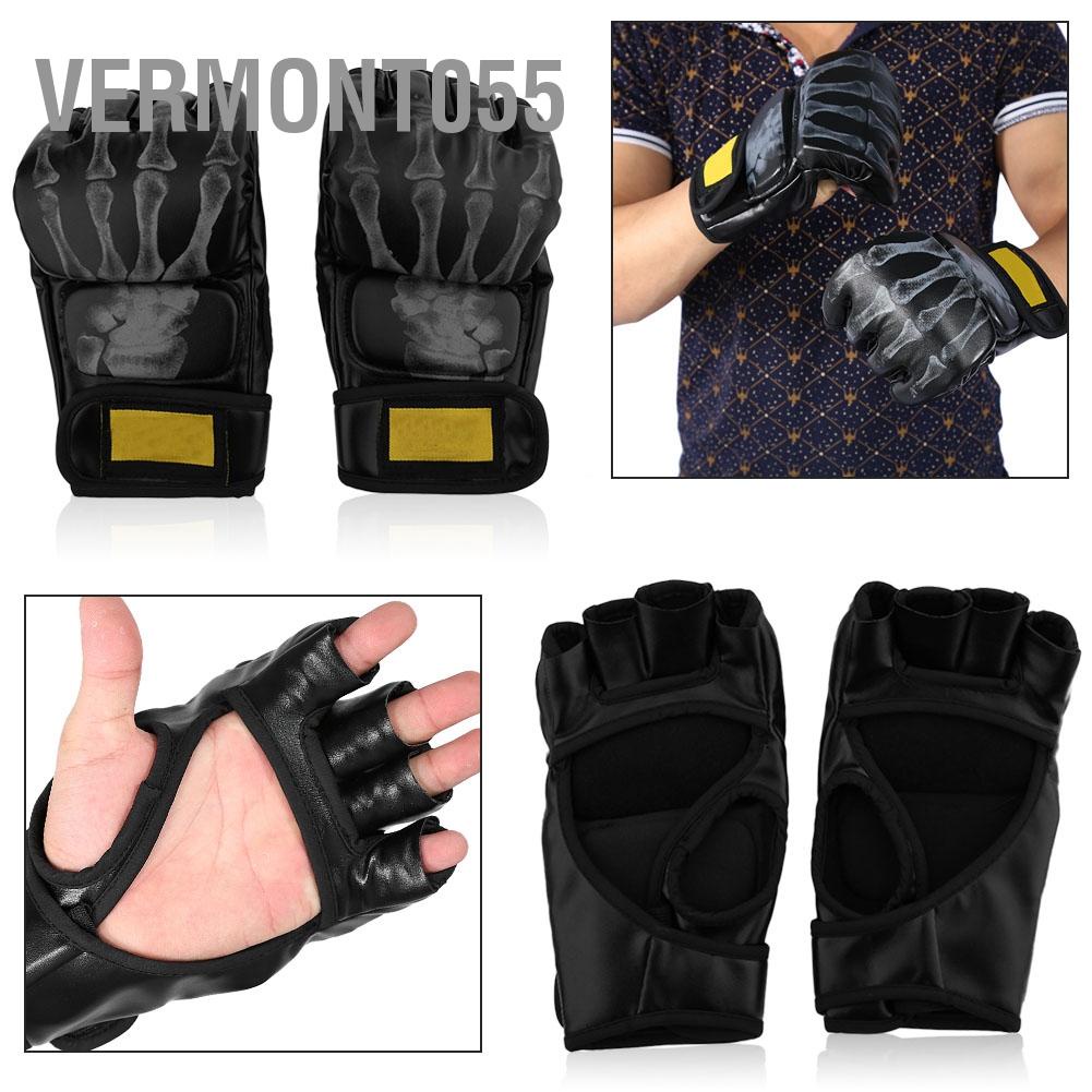 Vermont055 Vermont055 Đánh đấm nửa ngón tay bốc MMA Sparring Glovers Hand Wraps for Sports