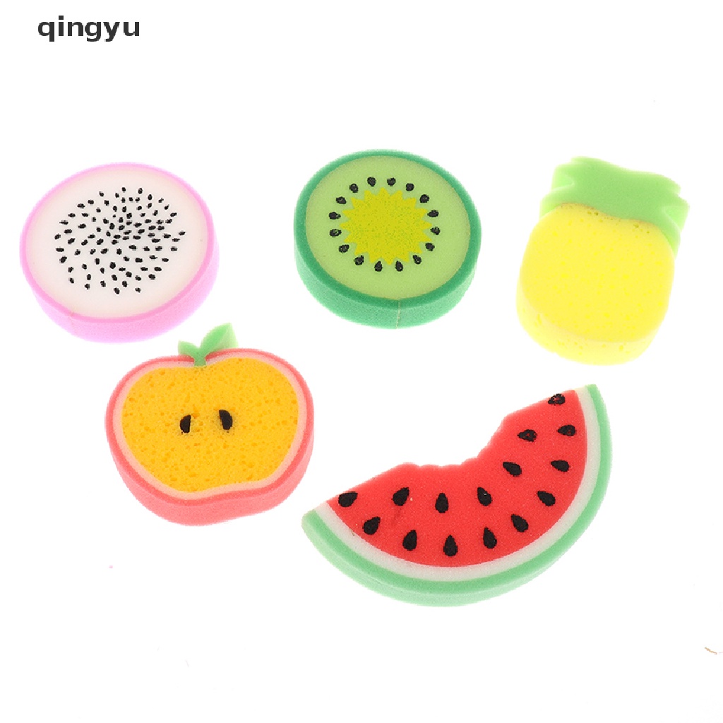 qingyu Bath Sponge Fruit Shaped Cute Body Cleaning Sponge Cartoon Bath Sponge Bath PLI