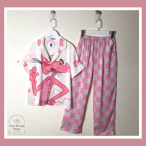 Bộ mặc nhà nữ cao cấp,Đồ bộ nữ quần dài lụa LATIN đẹp Đồ ngủ pijama nữ hàn quốc POPPY-A13