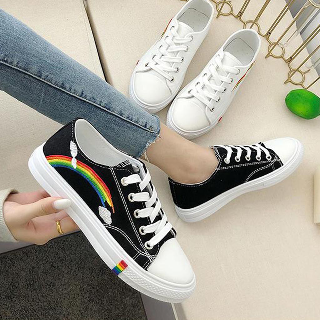 Giày Sneaker nữ cầu vồng cổ thấp