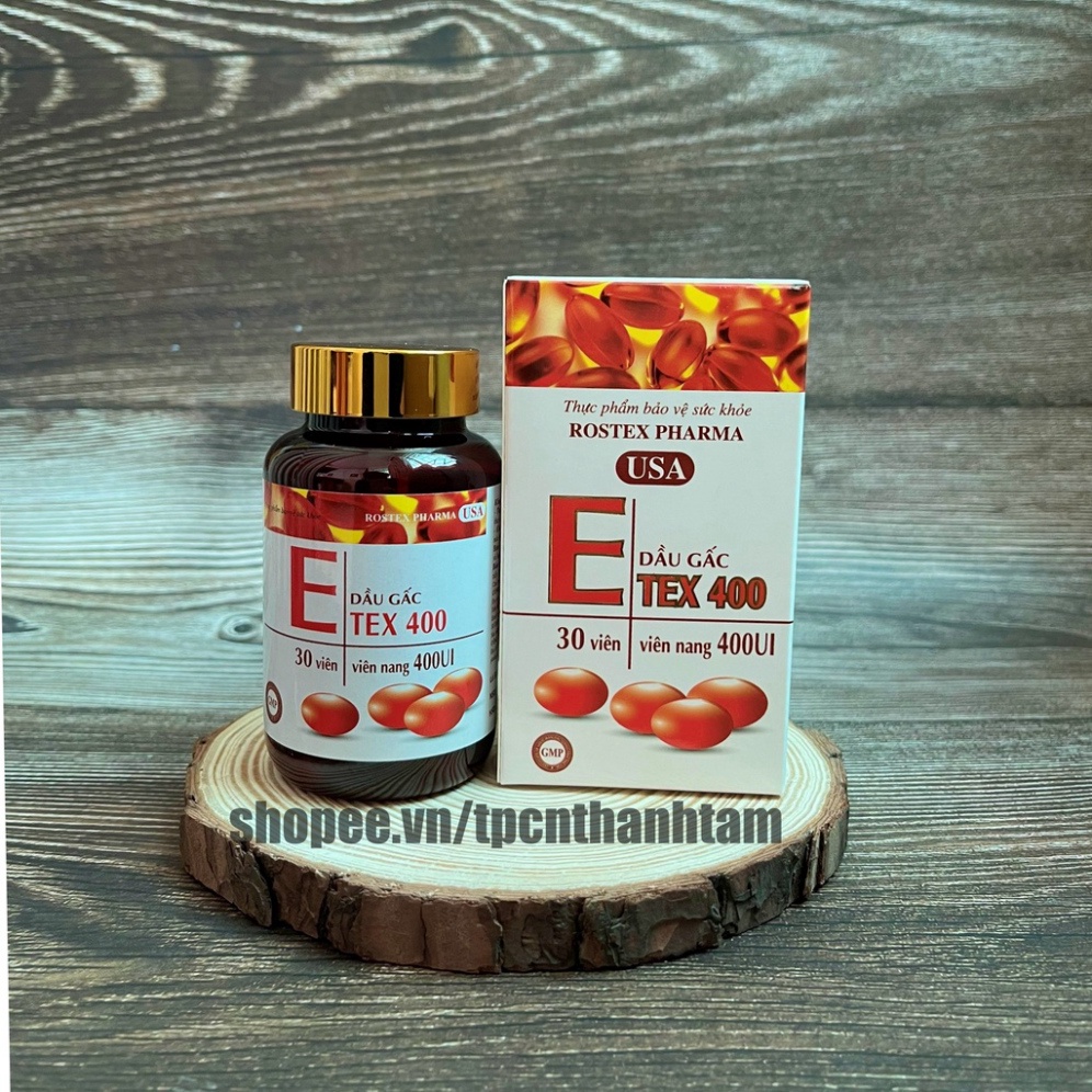Viên uống đẹp da Vitamin e đỏ bổ sung dầu gấc,tinh dầu lô hội, làm sáng da, trắng da - Chai 30 viên