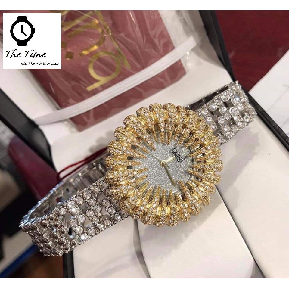 Đồng Hồ Nữ Burgi Crystal Accented Sparkling Dial Women's Watch #BUR054 Case 41mm. 3ATM
