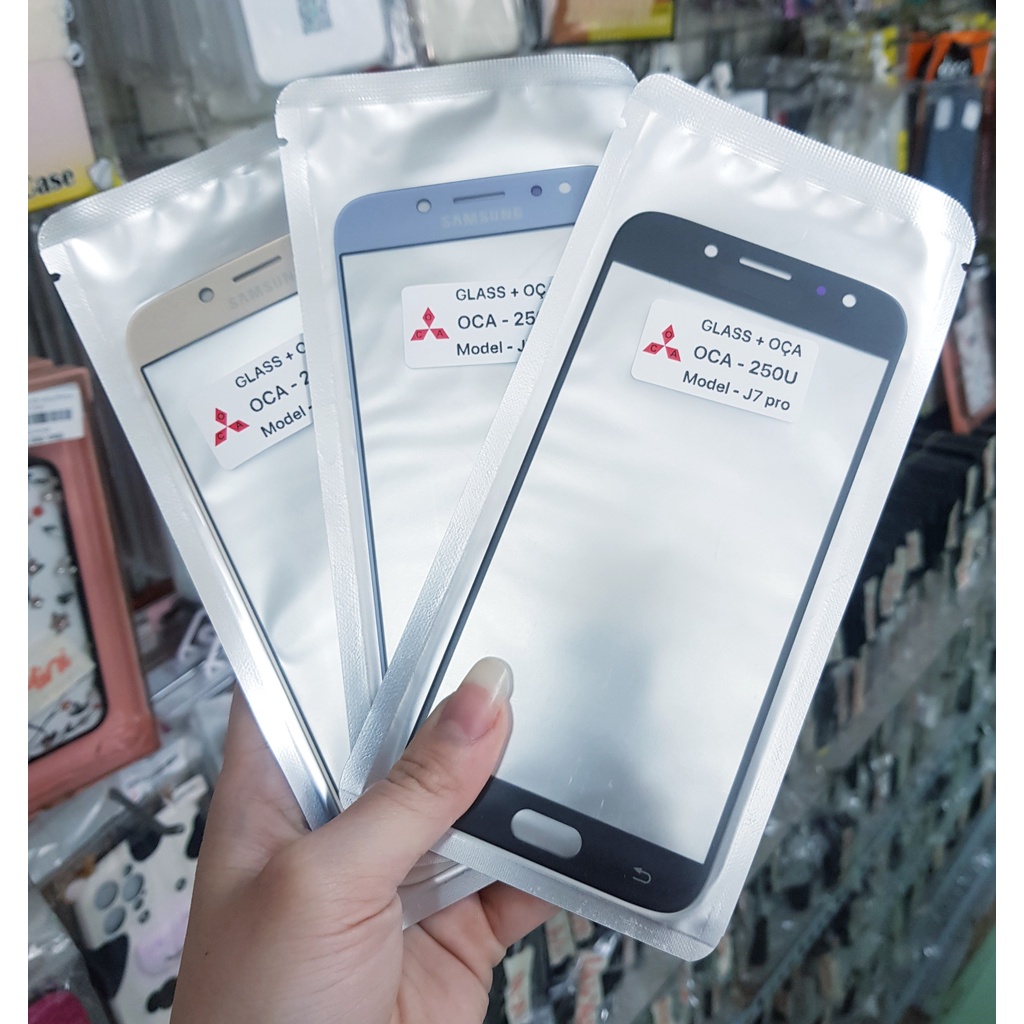 Kính ép màn hình Samsung J7 Pro không keo