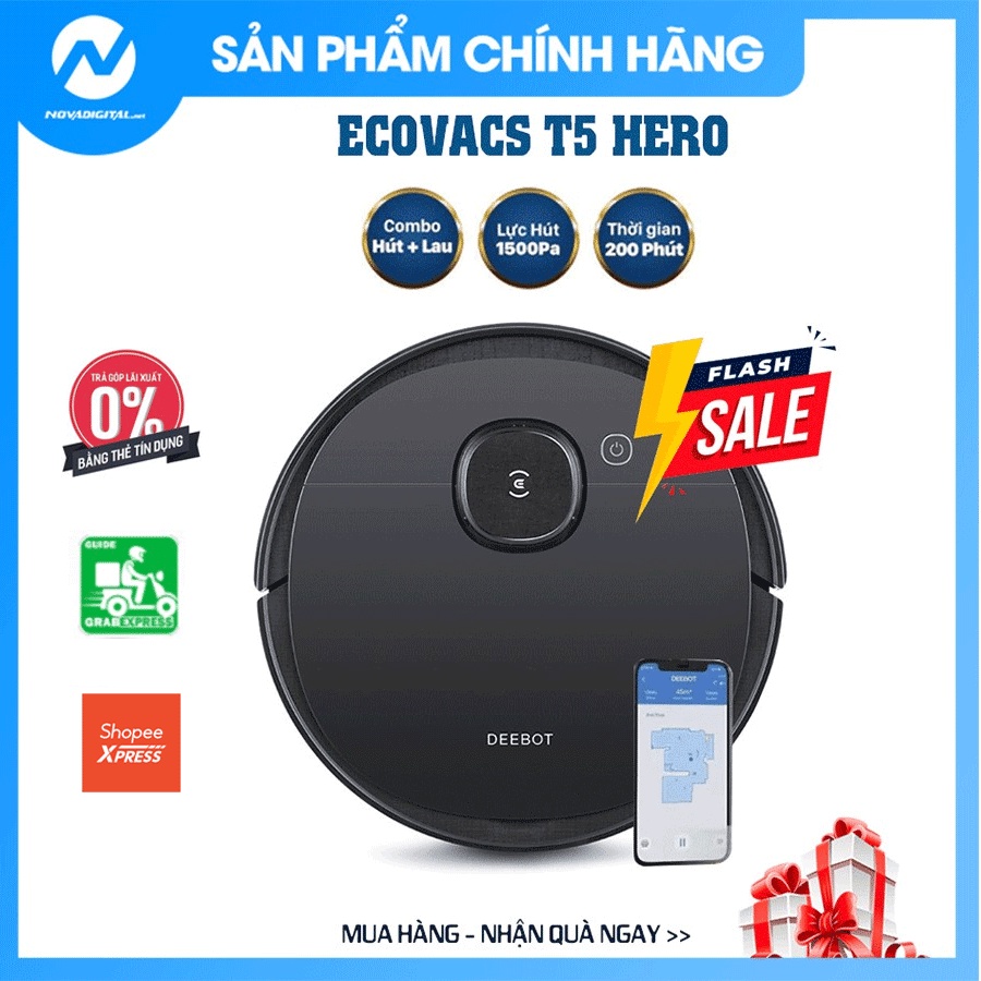 Robot hút bụi lau nhà ECOVACS DEEBOT T5 hero / T5 Max / T5 Fun / T5 Power Trưng bày chưa qua sử dụng