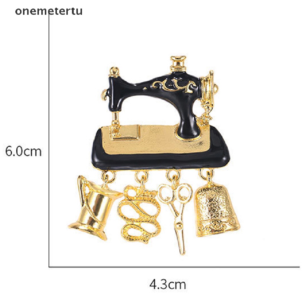 [onemetertu] 1 Trâm Cài Áo Hình Máy May Sartorius Mạ Vàng Phong Cách Vintage