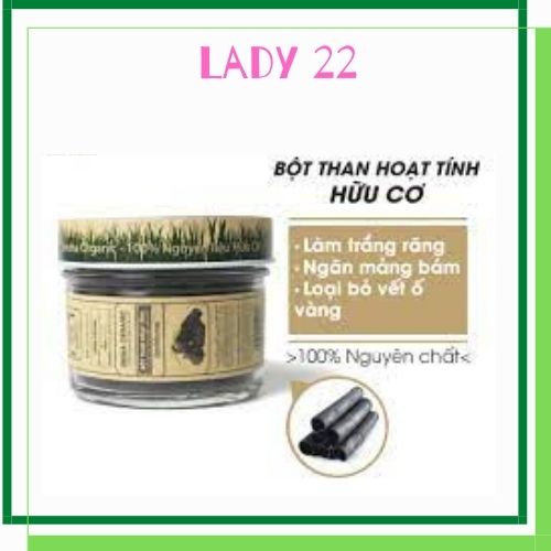 Bột Than Hoạt Tính Hữu Cơ UHIMA 135gr ,Làm Trắng Răng Sạch Mảng Bám